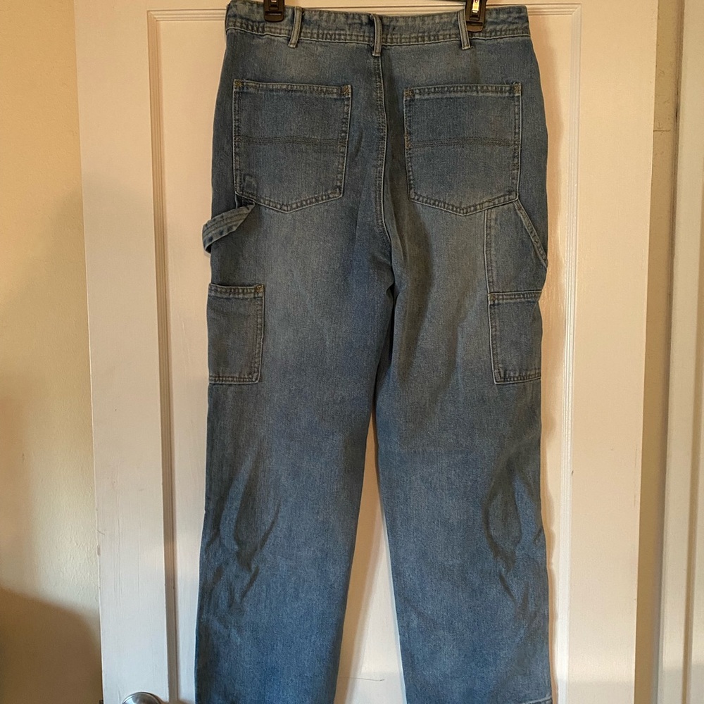 ❌SOLD❌Fashion Nova Carpenter Baggy Utility Cargo Pants Skater Jeans denim size 9 - Picture 11 of 12